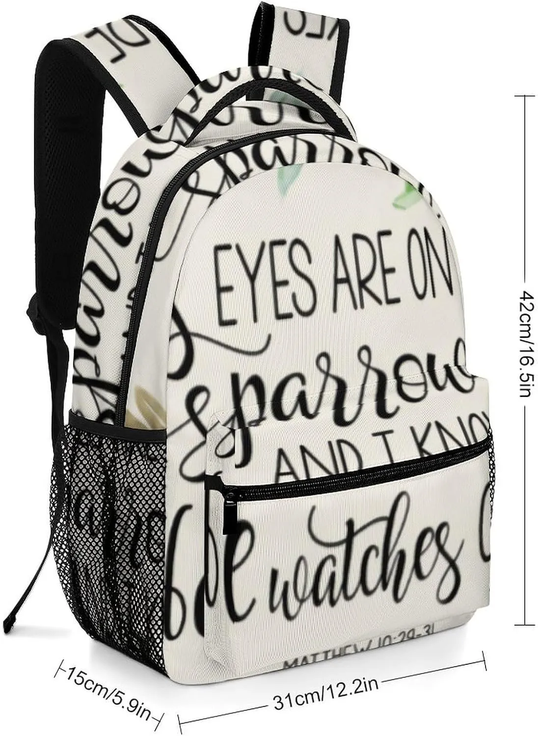 'His Eyes Are on The Sparrow Backpack with Large Capacity Versatile for Daily Use Suitable for Unisex