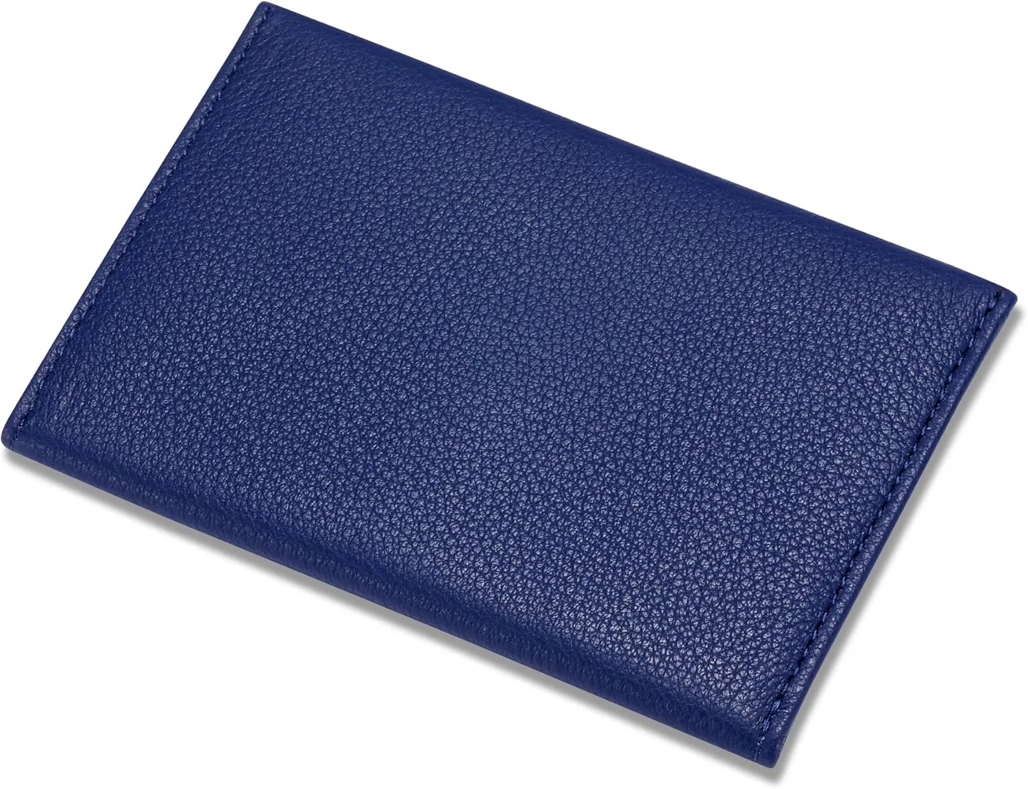 HISCOW Envelope Business Card Case with Magnet Closure - Italian Calfskin (Blue)