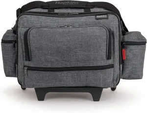 Hopkins Medical Products Travel Safe Rolling Travel Bag, Laptop Sleeve, Lockable File Pocket, Waterproof, Extra-Wide Wheels, Adjustable Strap, EZ-View Pockets, Heather Gray, 16 Inches x 13 Inches x 9
