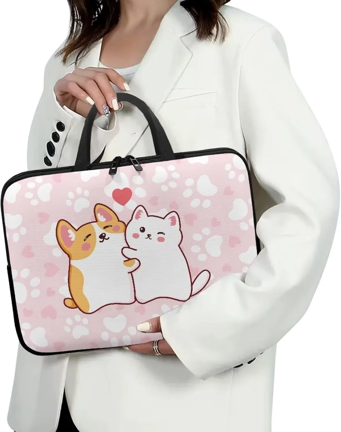 HUGS IDEA Computer Bag Laptop Sleeve Carrying Case with Handle Zipper Notebook Messenger Briefcase