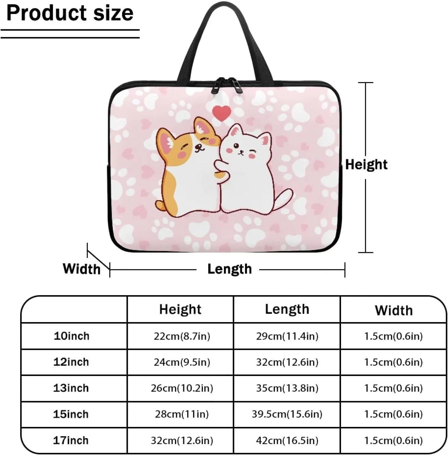 HUGS IDEA Computer Bag Laptop Sleeve Carrying Case with Handle Zipper Notebook Messenger Briefcase