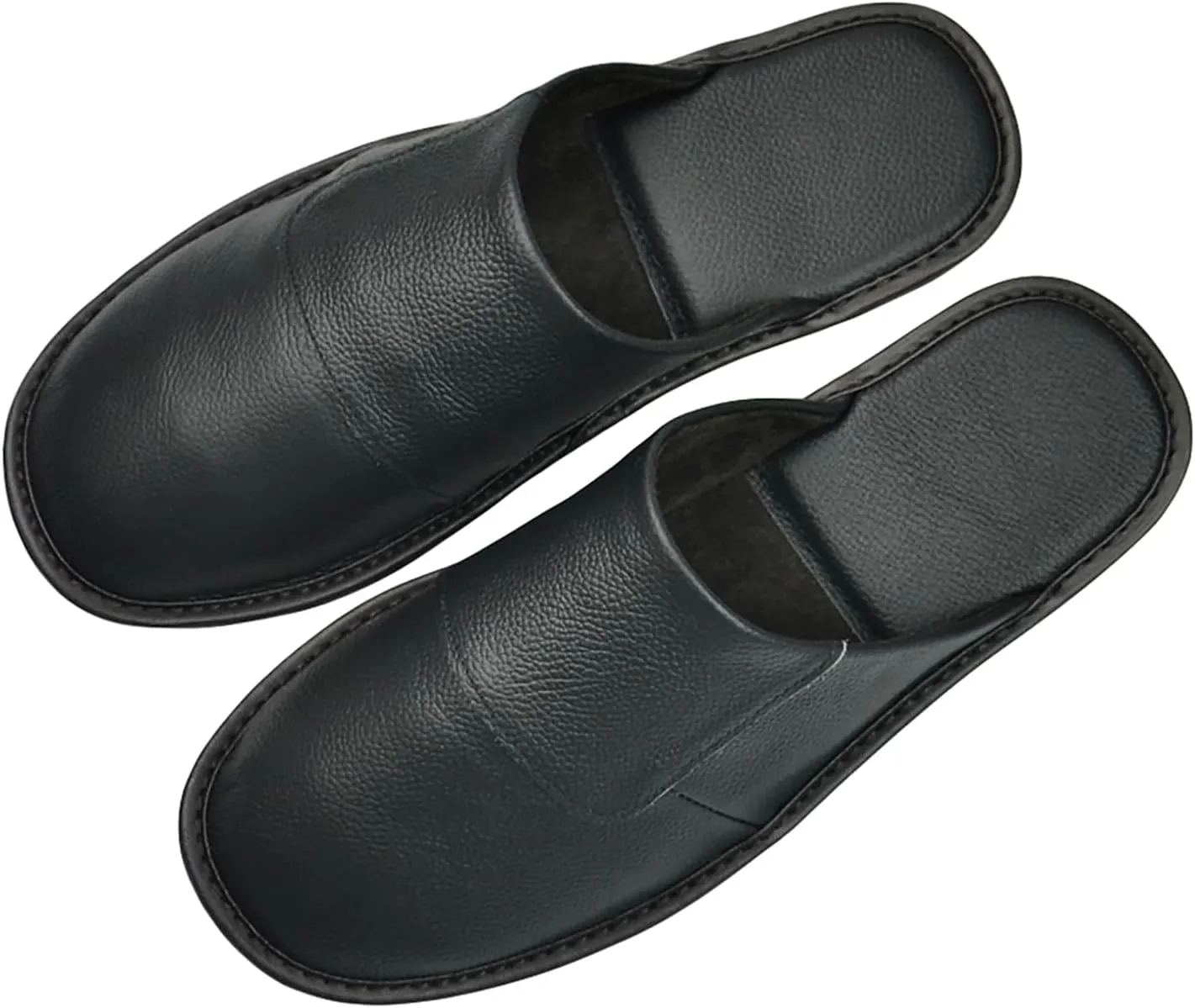 Hwayslon Leather Slippers Men's Women's Leather Room Slippers Natural Cowhide Luxury Solid Color Unisex