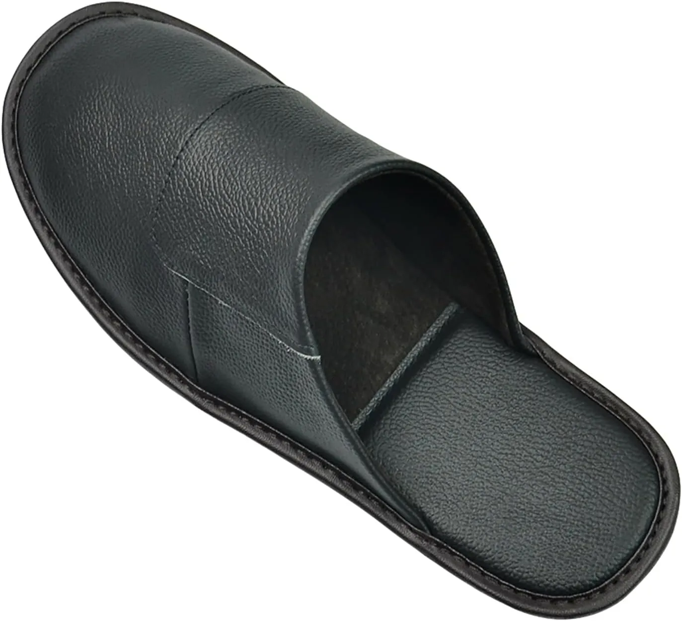 Hwayslon Leather Slippers Men's Women's Leather Room Slippers Natural Cowhide Luxury Solid Color Unisex