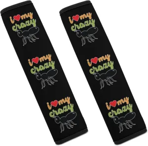 I Love My Crazy Aunt Fashion Car Seat Belt Cover Pad for Shoulder Bag Camera Soft Comfort Accessories 2PCS