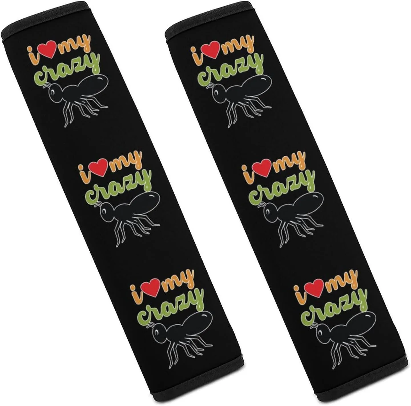 I Love My Crazy Aunt Fashion Car Seat Belt Cover Pad for Shoulder Bag Camera Soft Comfort Accessories 2PCS