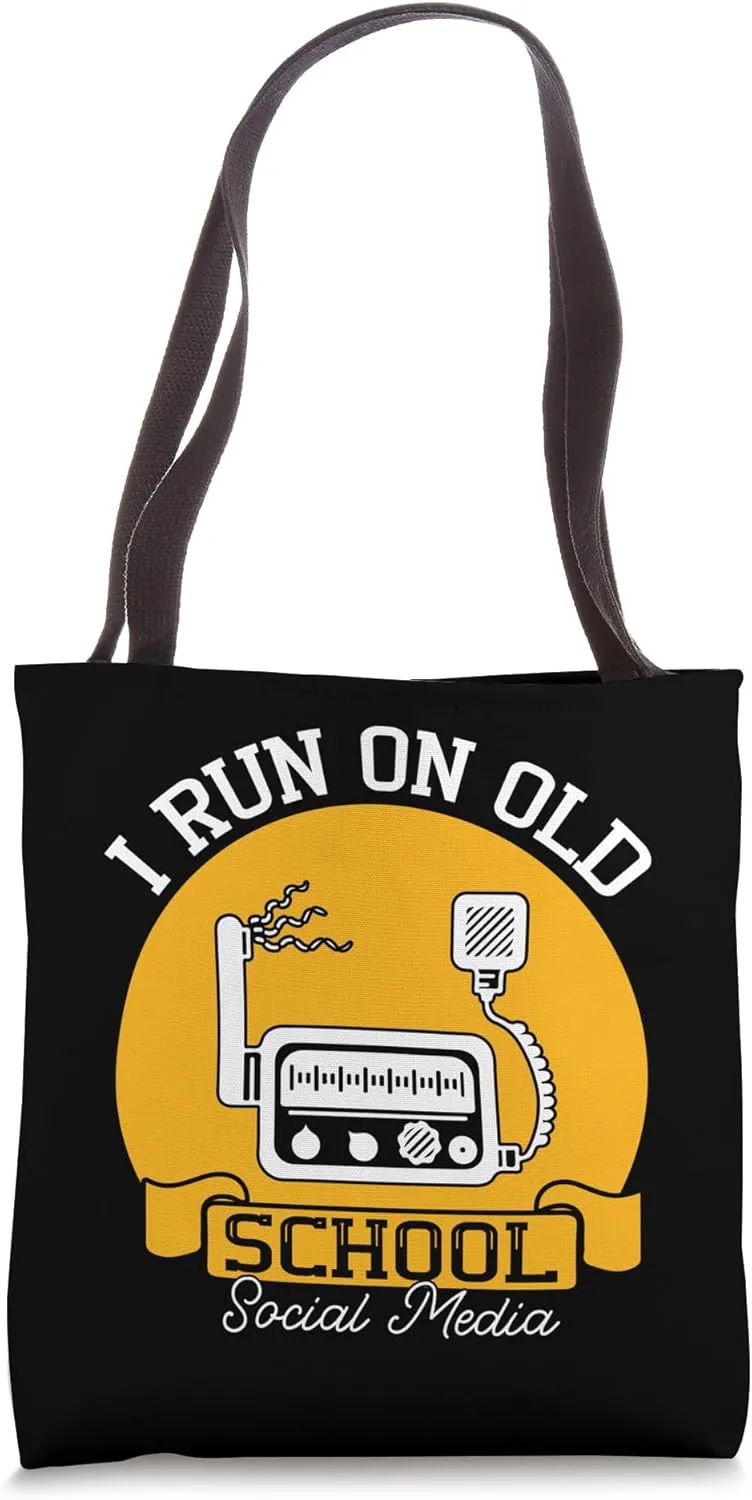 I Run On Old School Social Media Hm Radio Operator Tote Bag