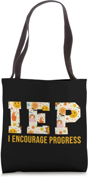 IEP I Encourage Progress Special Education School Teacher Tote Bag