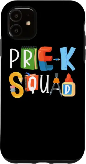 iPhone 11 Cute Pre-K Squad Teachers Early Childhood PreSchool Spirit Case