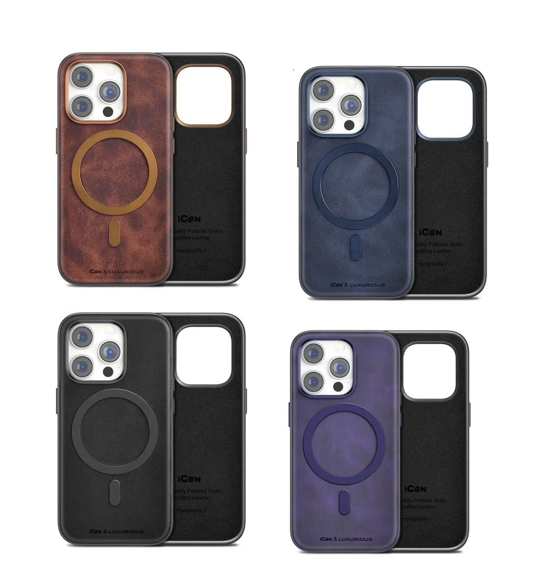 iPhone 13 Pro Luxurious Leather Magsafe Case- Brown