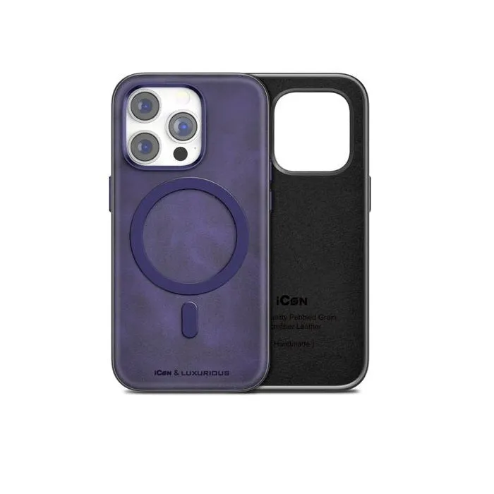 iPhone 13 Pro Max Luxurious Leather Magsafe Case- Purple