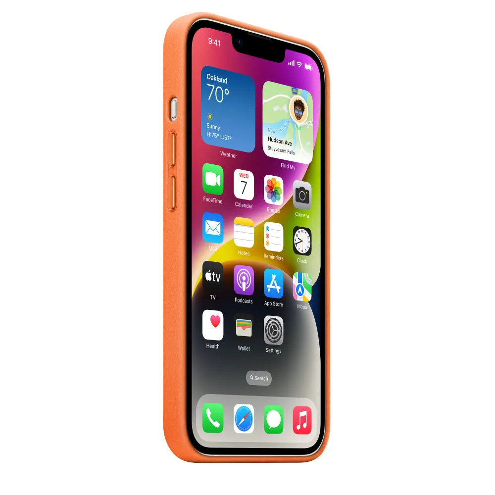 iPhone 14 Pro Leather Case - Orange