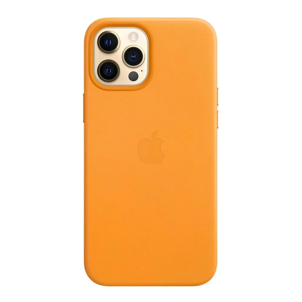 iPhone 14 Pro Max Leather Case (Not Magsafe) with Logo - California Poppy
