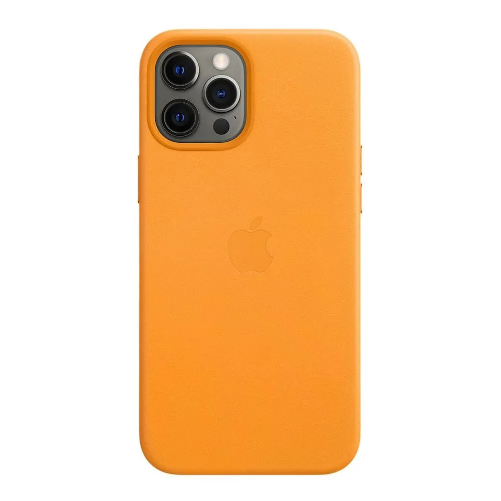 iPhone 14 Pro Max Leather Case (Not Magsafe) with Logo - California Poppy