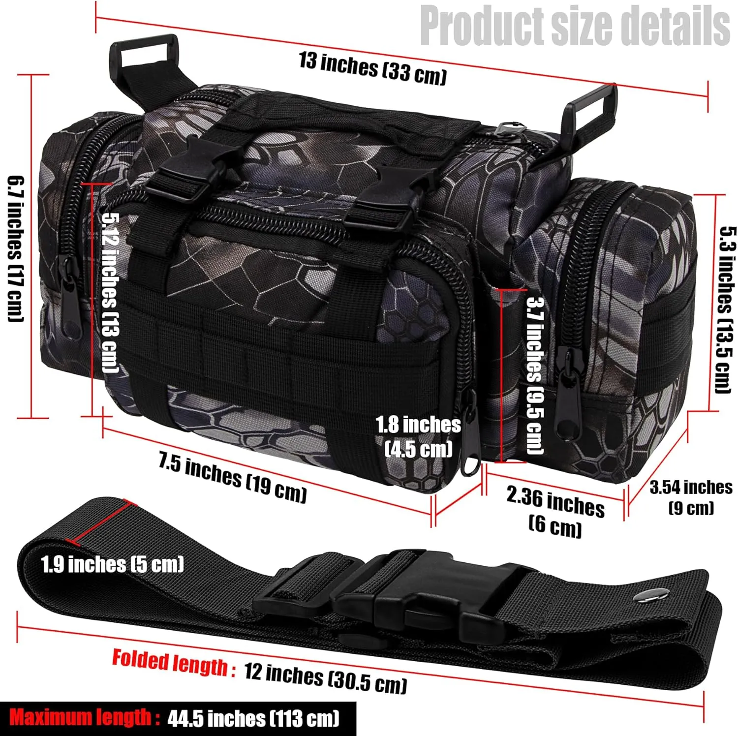 IronSeals Molle Tactical Sport Duffle Bag Water Resistant Deployment Bag (#10)