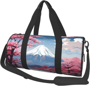 Japan Mount Fuji Landscape Duffel Bag Foldable Gym Bag For Men Women, Lightweight With Inner Pocket For Travel Sports