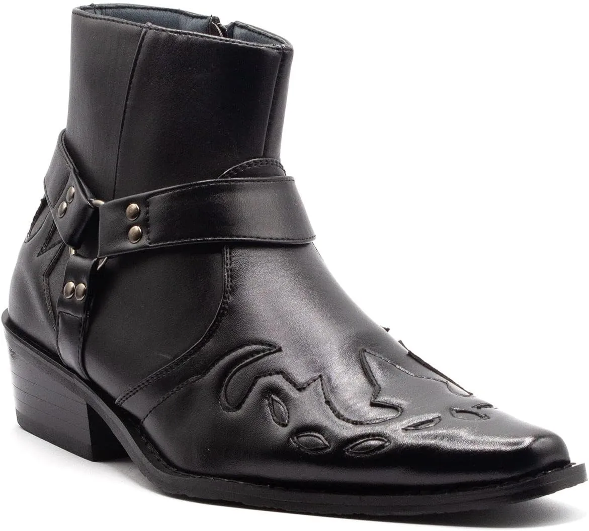 Jazamé Men's 40126 Leather Lined Tall Western Style Cowboy Dress Boots