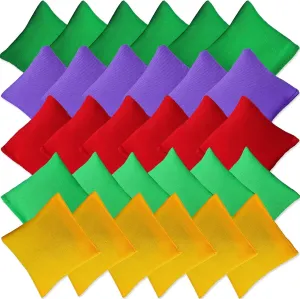 Jeffbaubl 30pcs Nylon Bean Bags, Mini Colorful Cornhole Tossing Beanbags for Kids & Family Toss Game, Assorted Colors 3.94"x3.94"