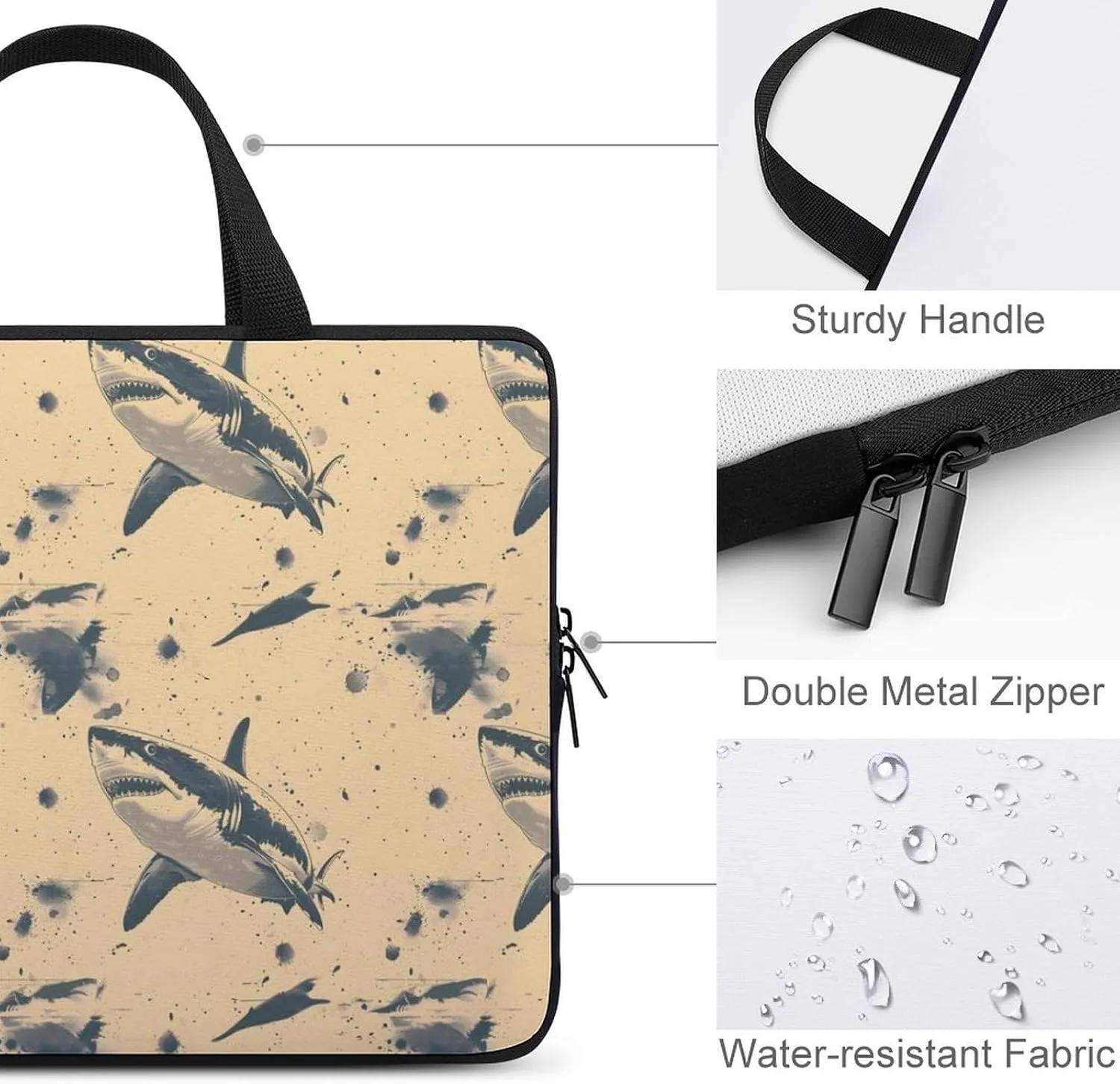 Jellyfish Pattern Laptop Bag Water-resistant Laptop Sleeve Handle Notebook Computer Case Briefcase