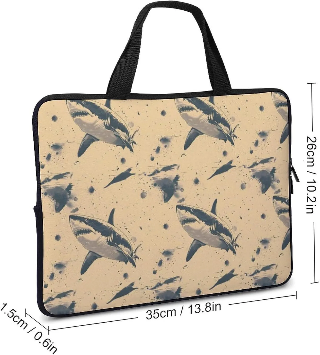 Jellyfish Pattern Laptop Bag Water-resistant Laptop Sleeve Handle Notebook Computer Case Briefcase