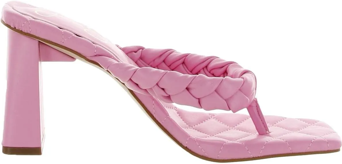 Jessica Simpson Zaliye Women's Faux Leather Block Heel Slide Sandals