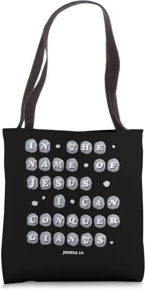 Jesus Conquer Giants David and Goliath Story Christian VBS Tote Bag
