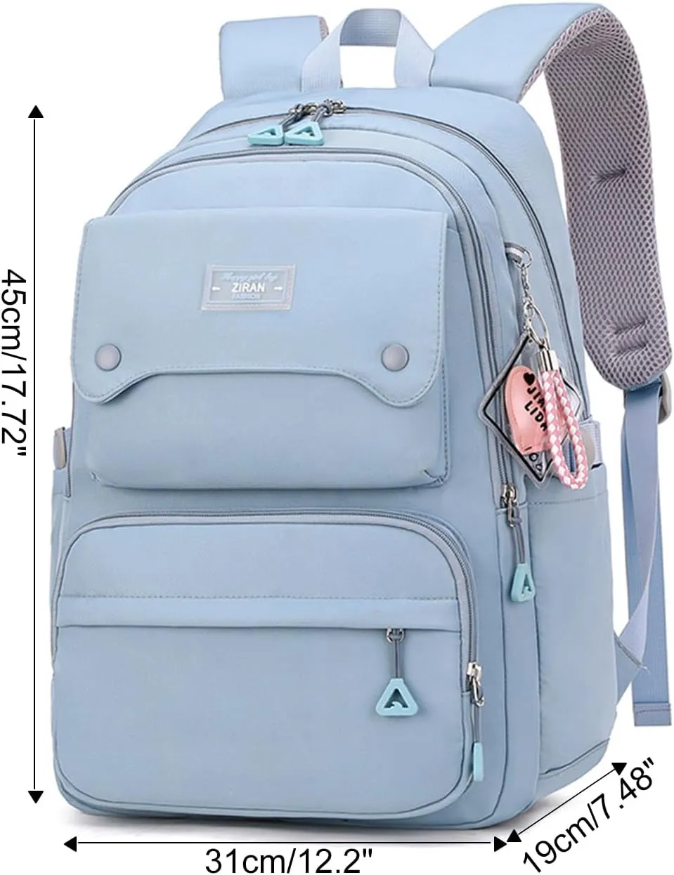 JiaYou Teen Girls Casual Backpack High Middle School Daypack Women Daily Travel Laptop Bag (1# Blue, 26 Liters)