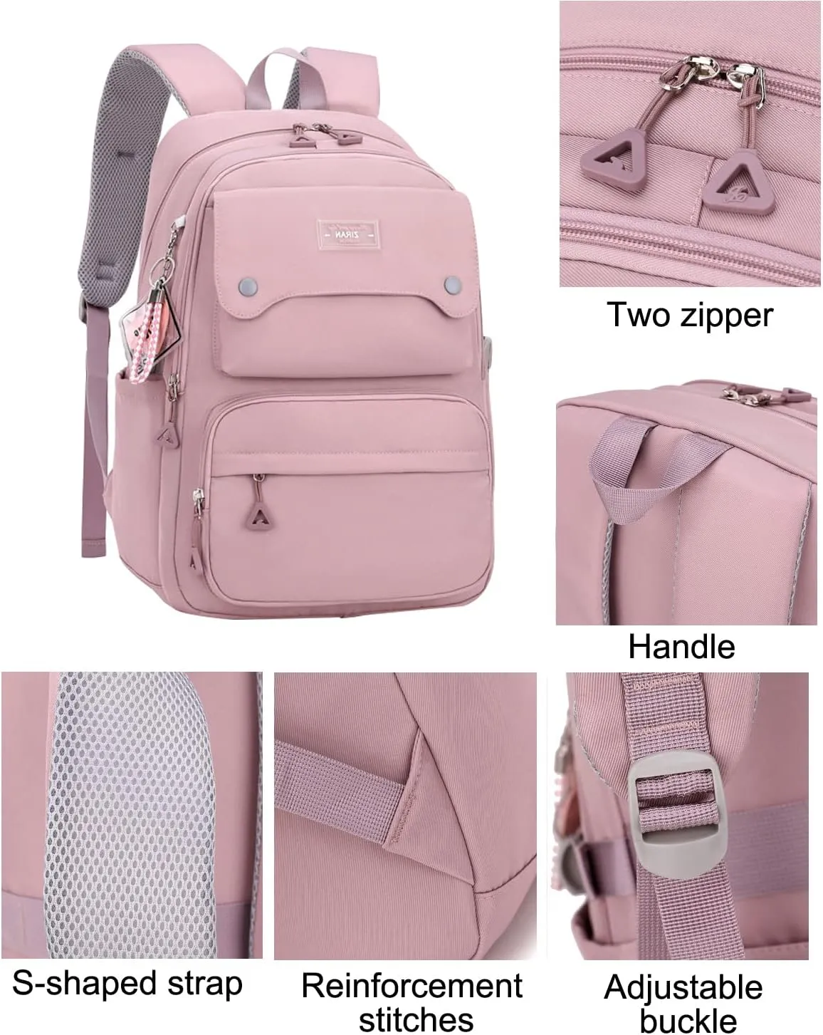 JiaYou Teen Girls Casual Backpack High Middle School Daypack Women Daily Travel Laptop Bag (1# Blue, 26 Liters)