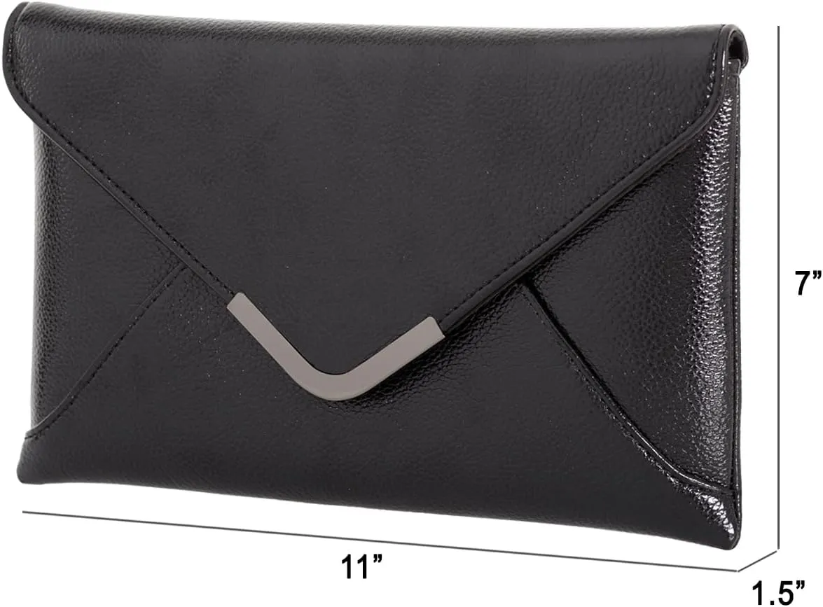 JNB Faux Leather Envelope Clutch Purse