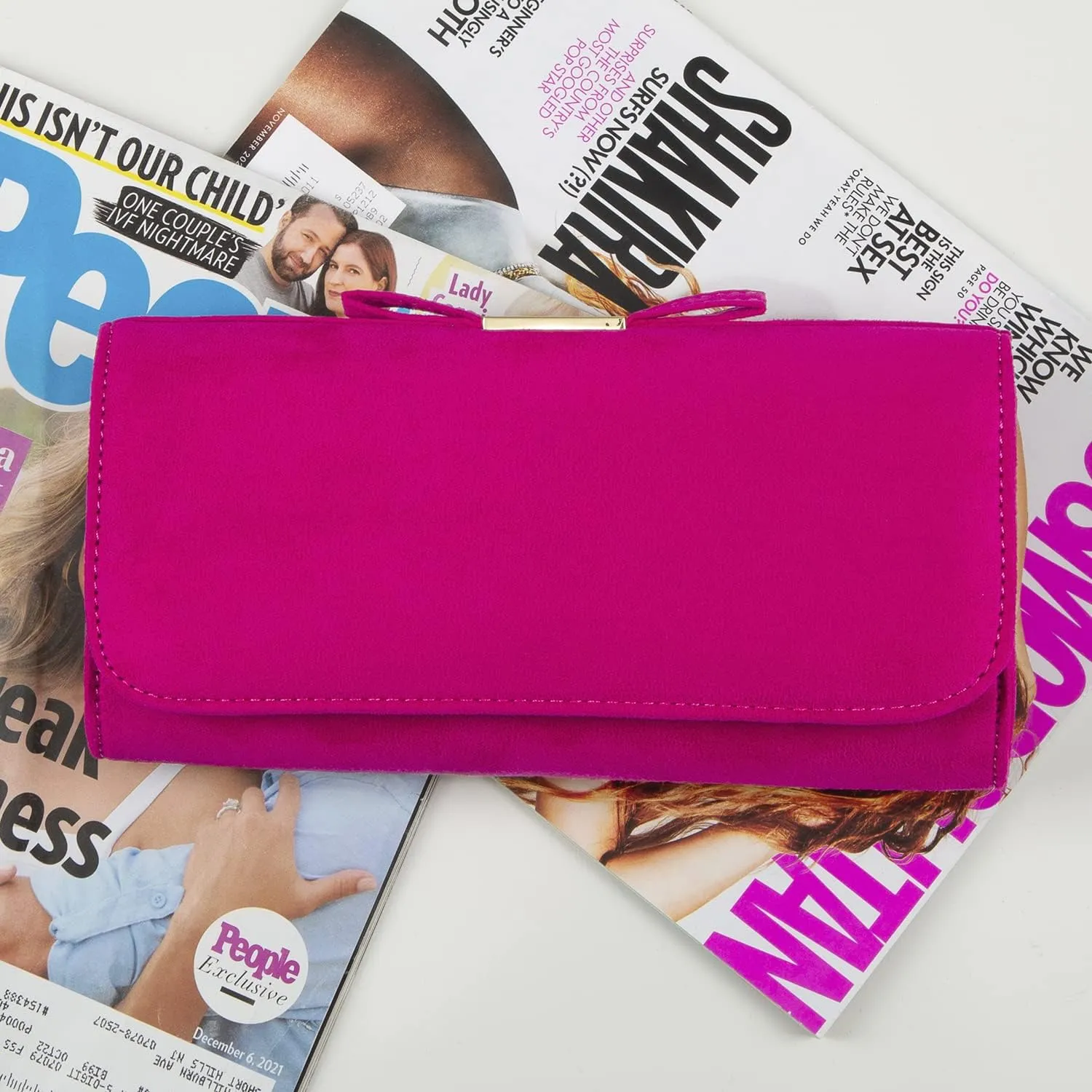 JNB Faux Microsuede Envelope Clutch