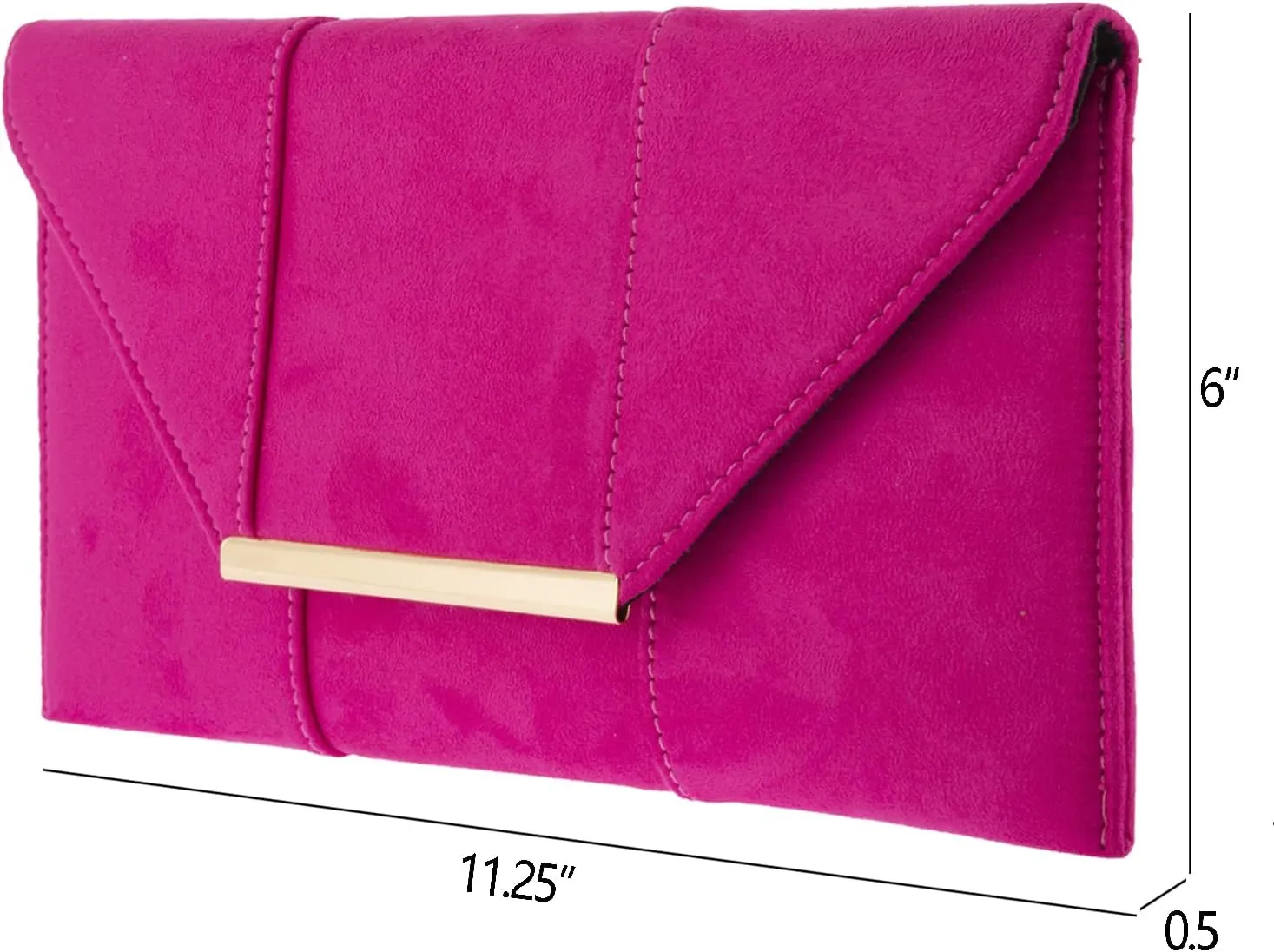 JNB Faux Microsuede Envelope Clutch