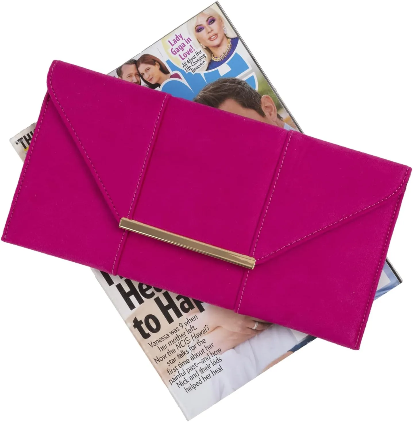 JNB Faux Microsuede Envelope Clutch