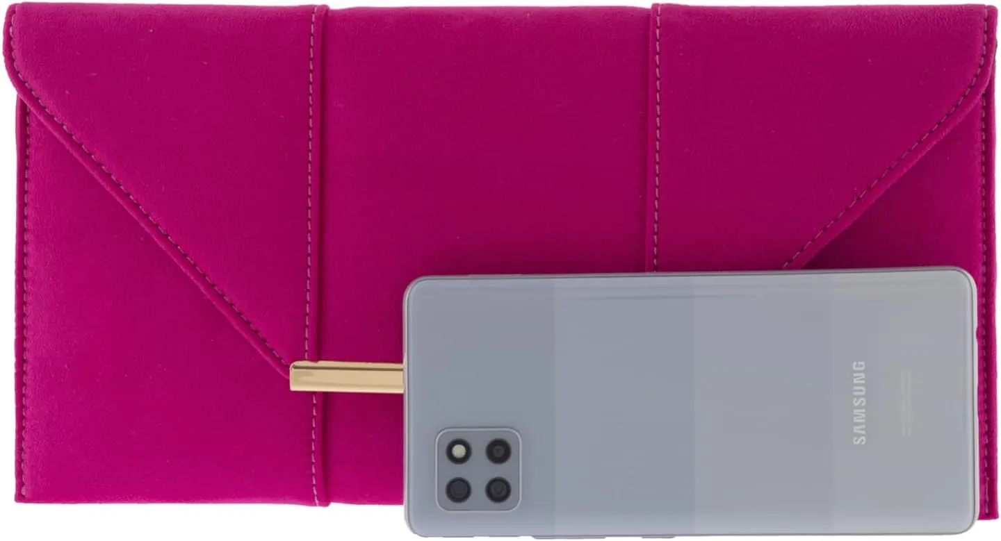 JNB Faux Microsuede Envelope Clutch