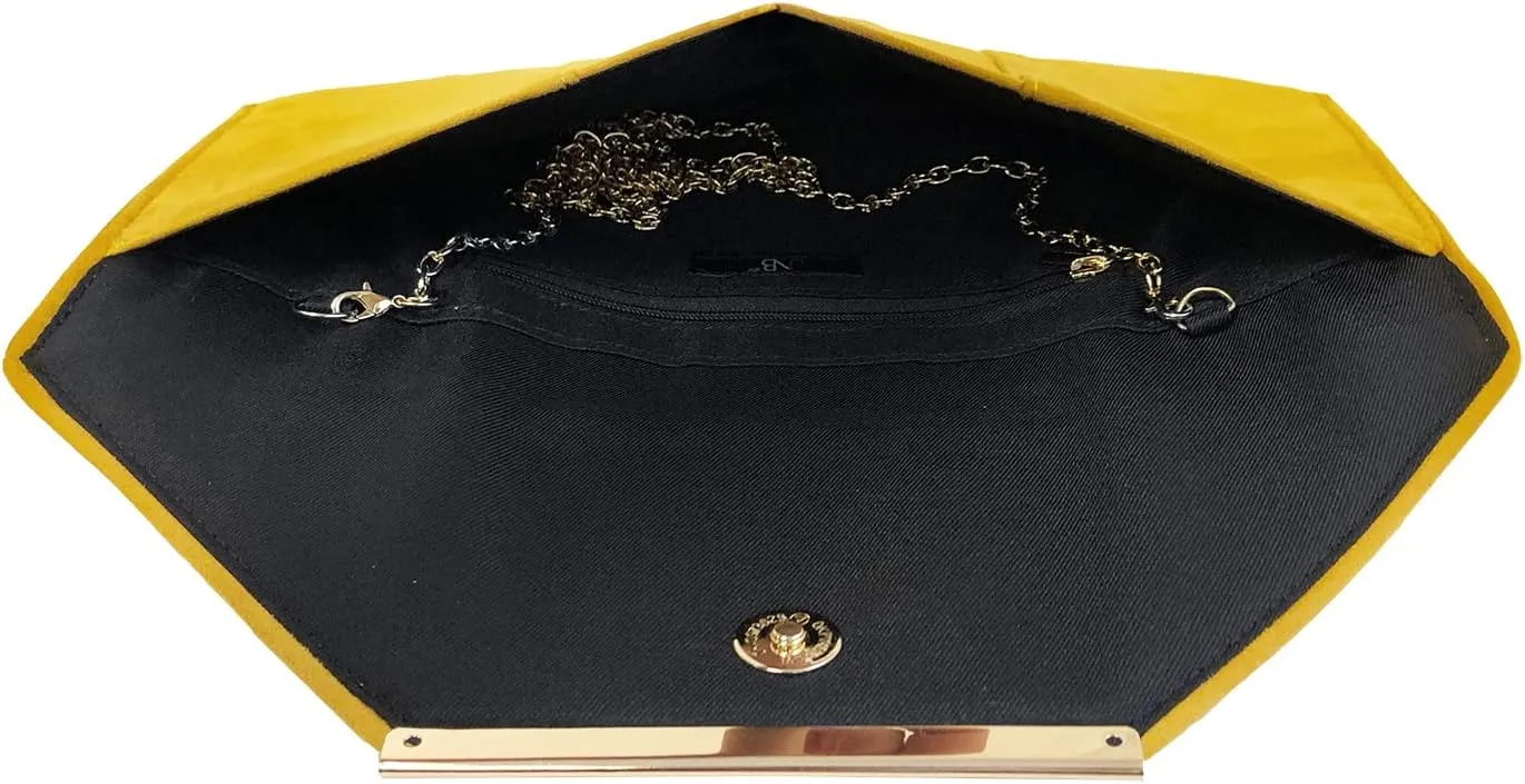 JNB Faux Microsuede Envelope Clutch