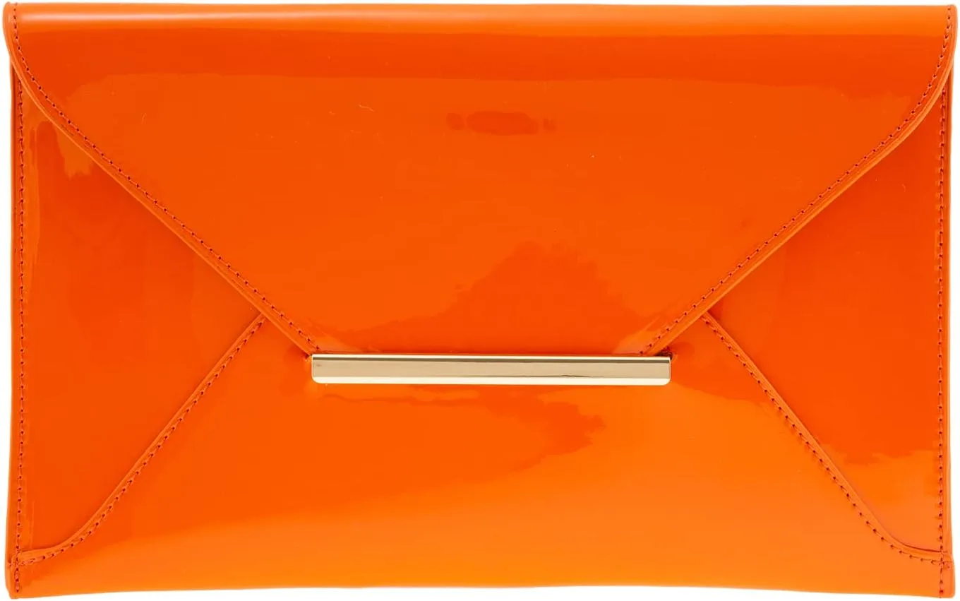 JNB Faux Patent Leather Envelope Candy Clutch Bag