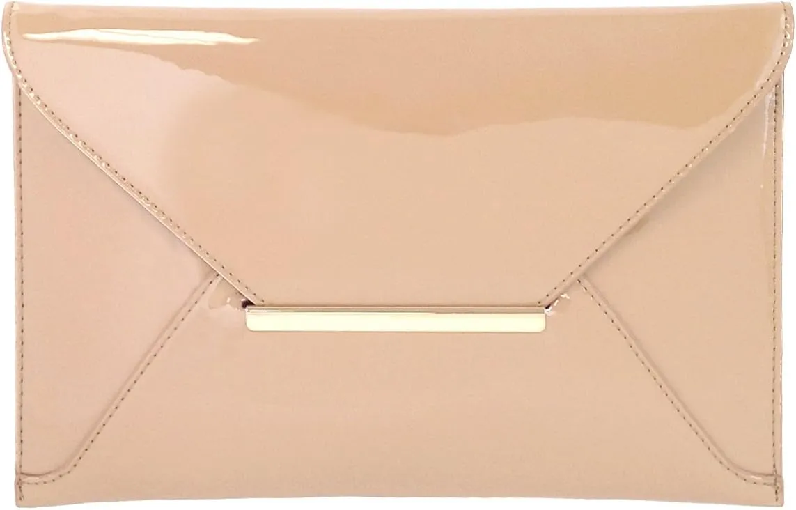 JNB Faux Patent Leather Envelope Candy Clutch Bag
