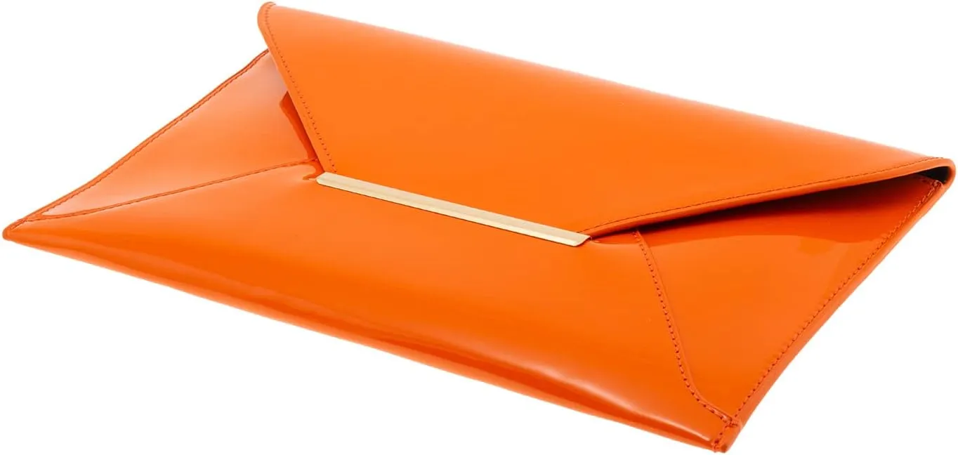 JNB Faux Patent Leather Envelope Candy Clutch Bag