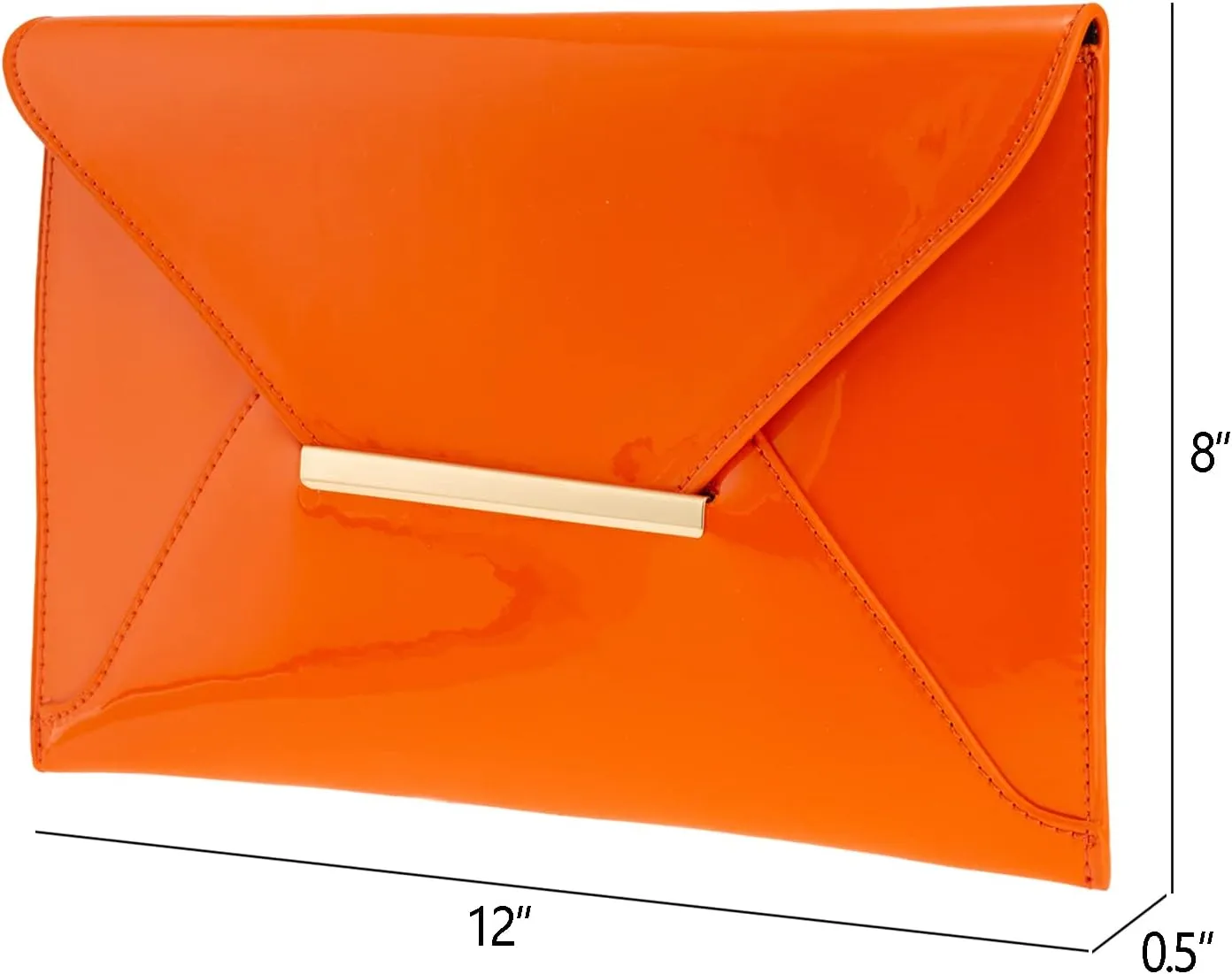 JNB Faux Patent Leather Envelope Candy Clutch Bag