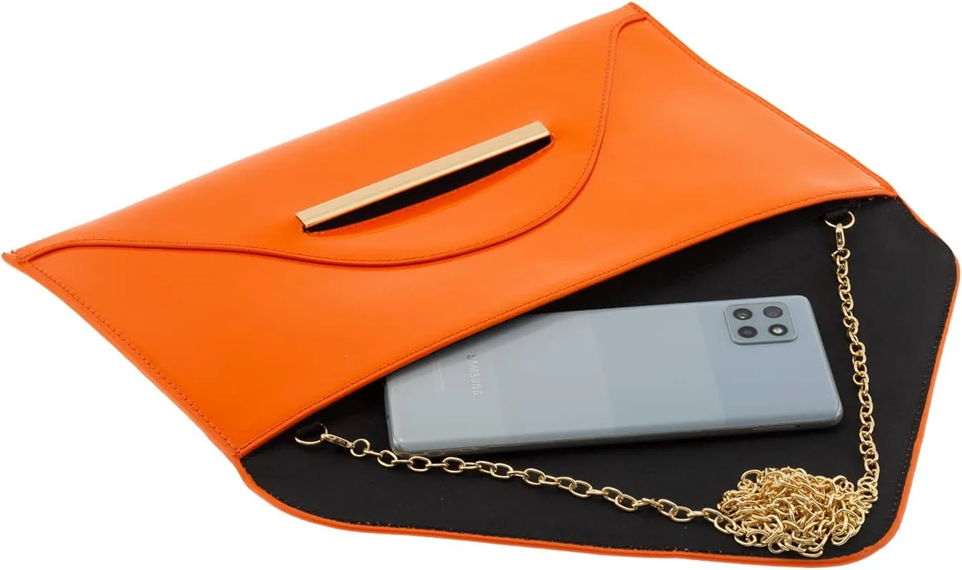 JNB Faux Patent Leather Envelope Candy Clutch Bag