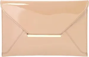 JNB Faux Patent Leather Envelope Candy Clutch Bag
