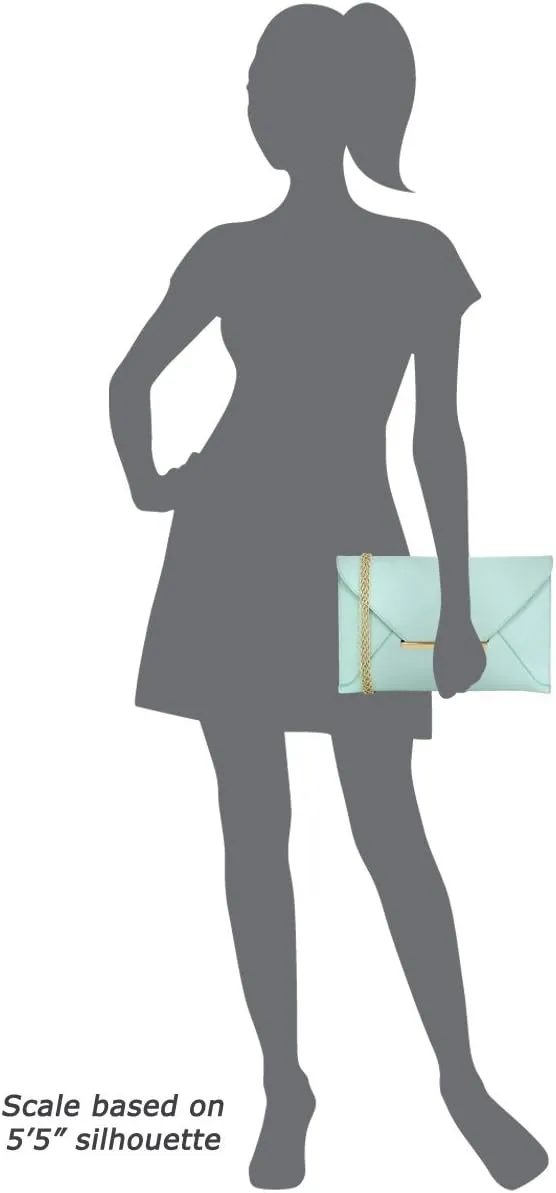 JNB Faux Patent Leather Envelope Candy Clutch Bag