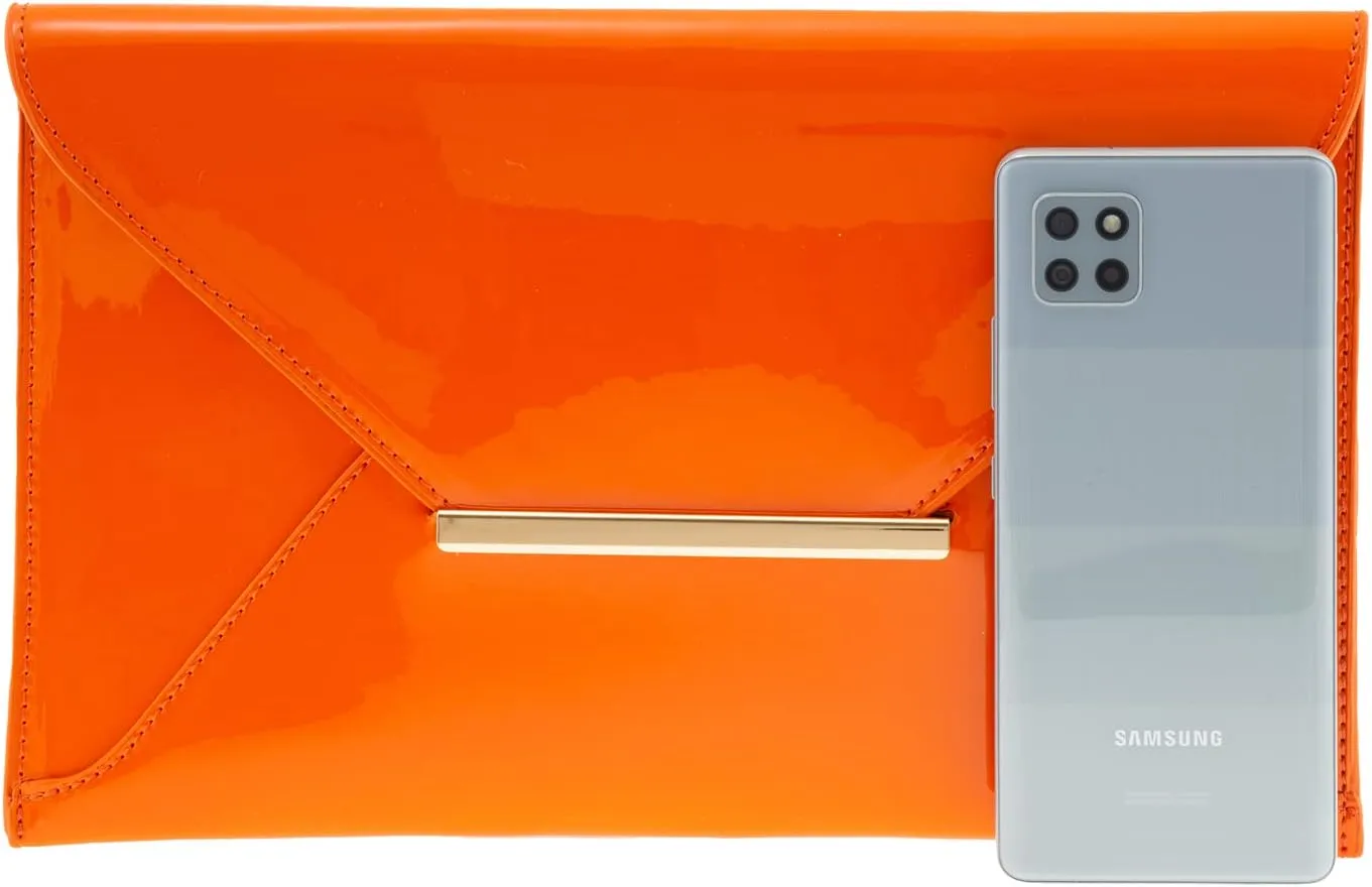 JNB Faux Patent Leather Envelope Candy Clutch Bag