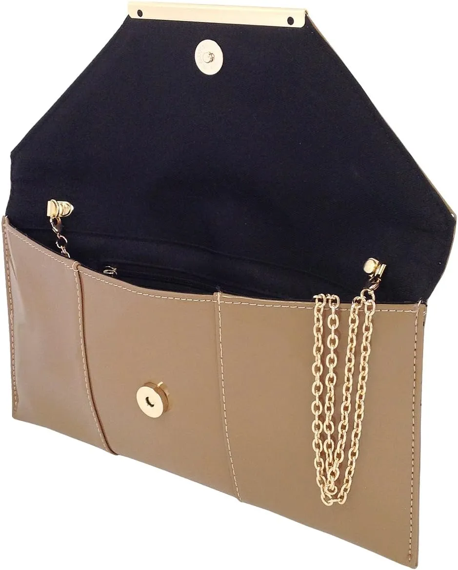 JNB Faux Patent Leather Envelope Candy Clutch