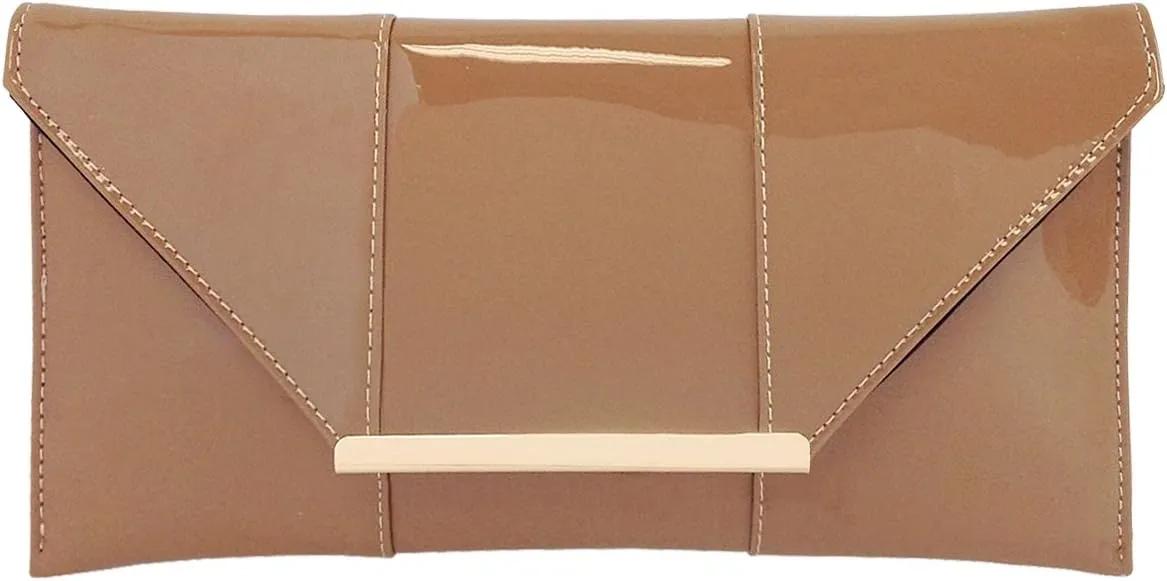 JNB Faux Patent Leather Envelope Candy Clutch