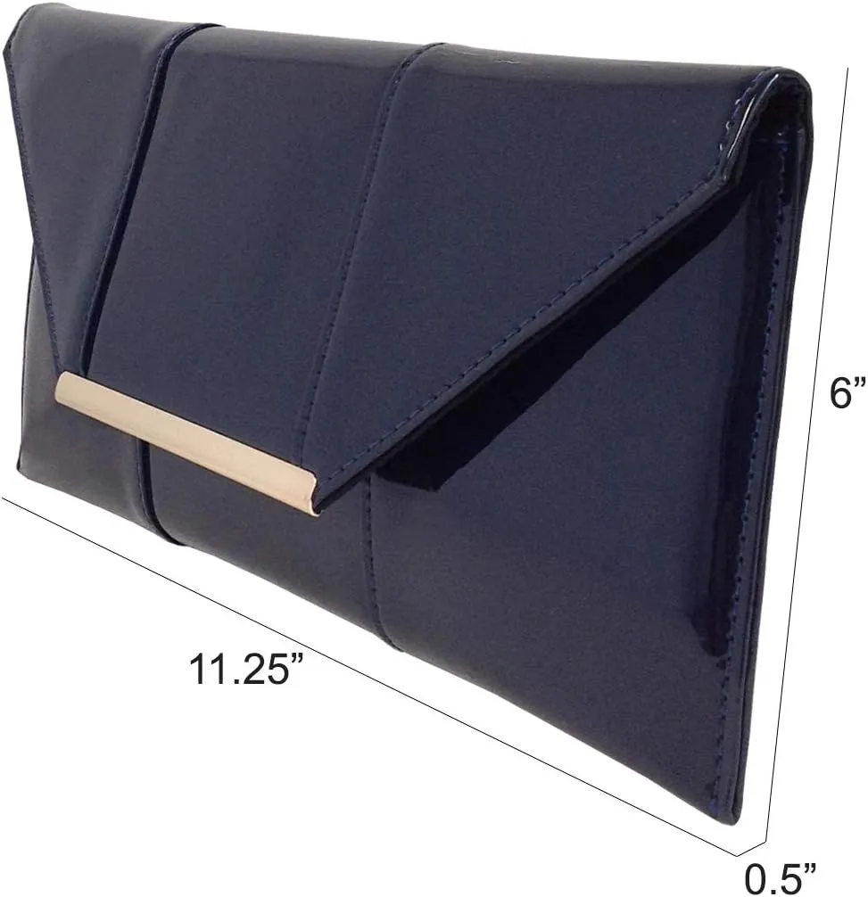 JNB Faux Patent Leather Envelope Candy Clutch