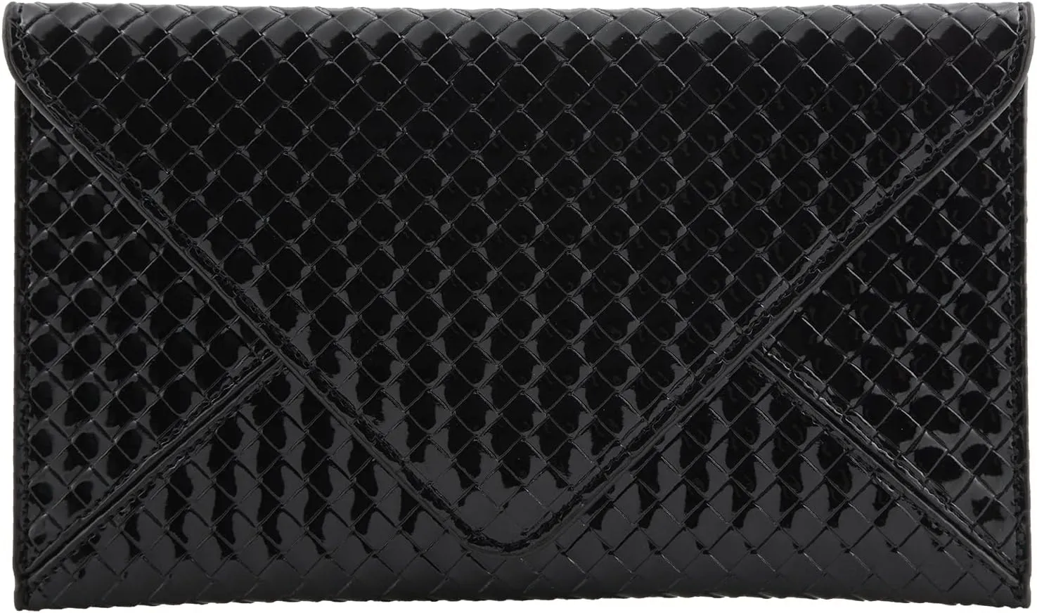 JNB Faux Patent Leather Glossy Envelope Clutch