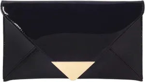JNB Faux Patent Leather Glossy Envelope Clutch