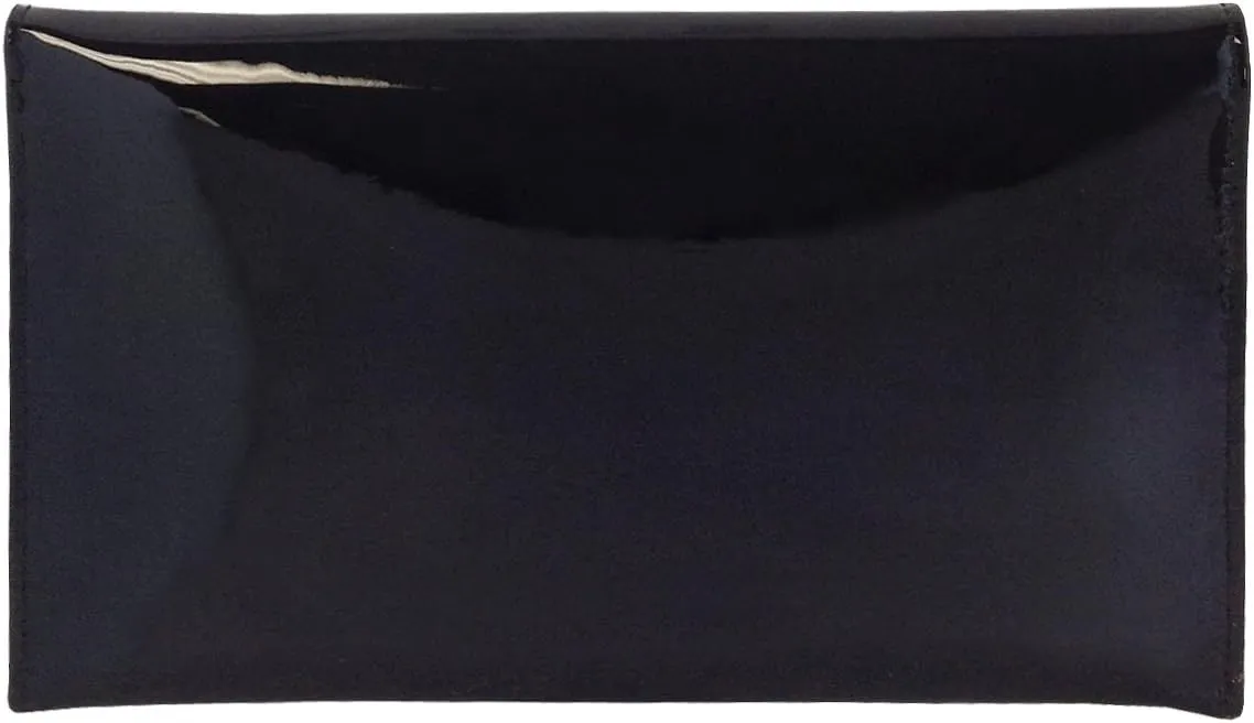 JNB Faux Patent Leather Glossy Envelope Clutch
