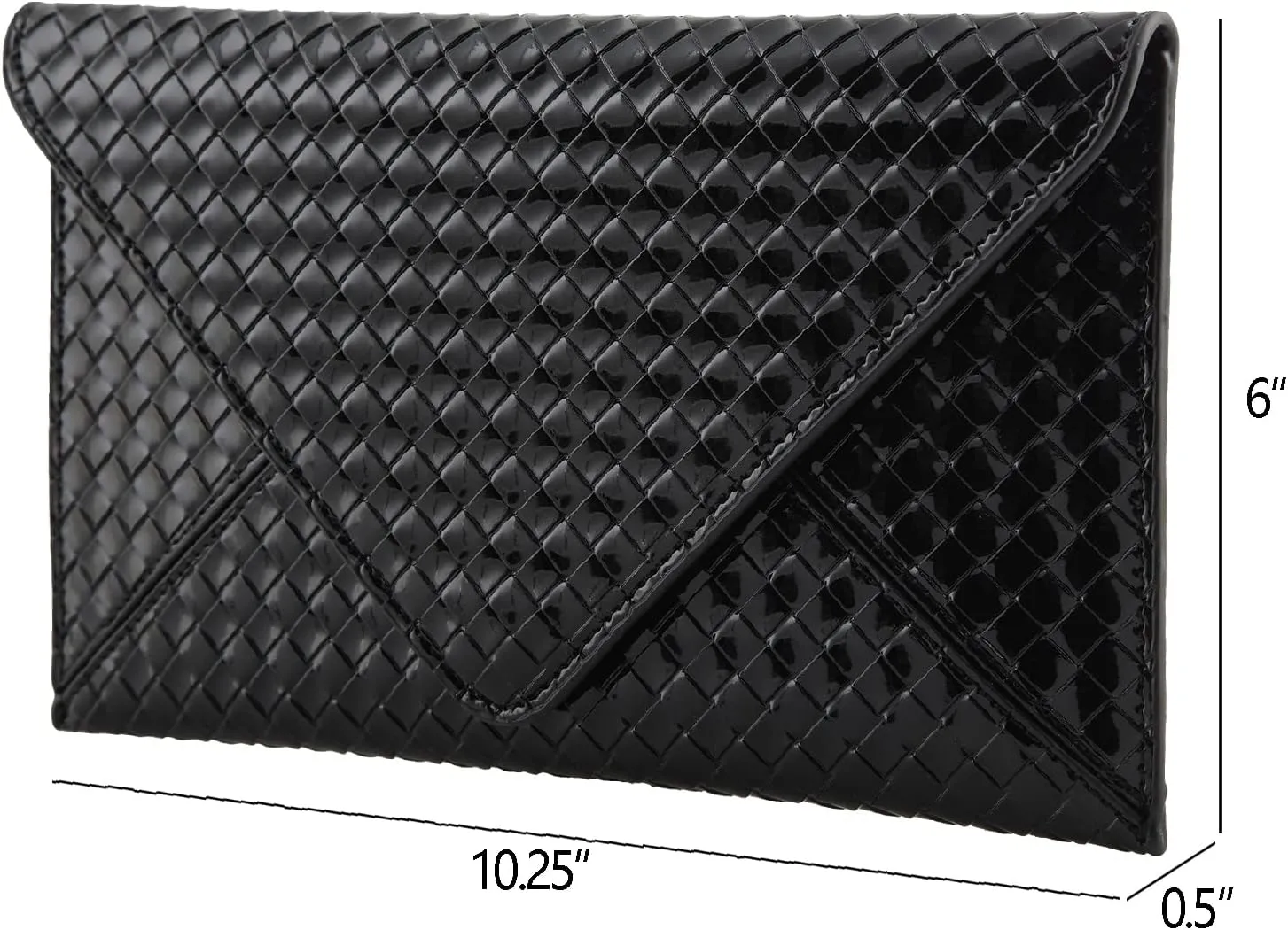 JNB Faux Patent Leather Glossy Envelope Clutch