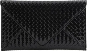 JNB Faux Patent Leather Glossy Envelope Clutch
