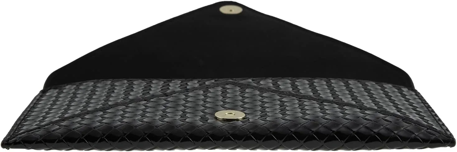 JNB Faux Patent Leather Glossy Envelope Clutch
